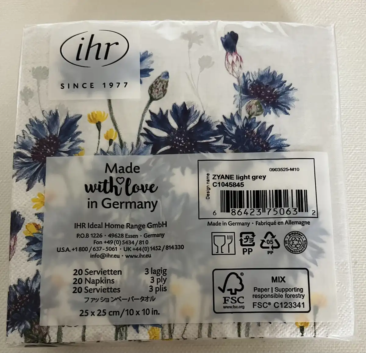 Produkt billede: Blomster serviet - 283
