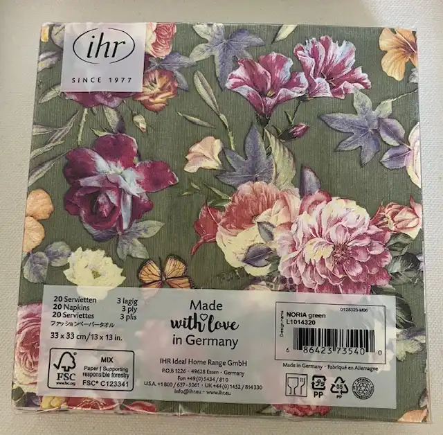 Produkt billede: Blomster serviet - S.B.296