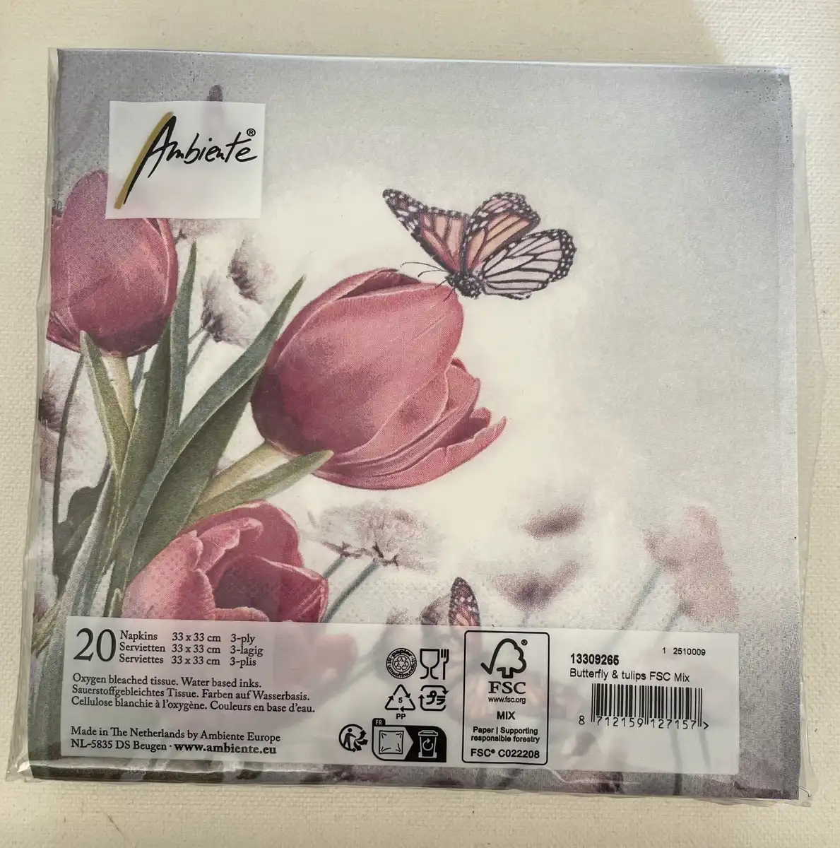 Produkt billede: Blomster serviet - S.B.298