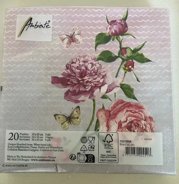 Produkt billede: Blomster serviet - S.B.293