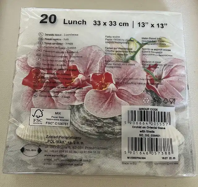 Produkt billede: Blomster serviet - S.B.294