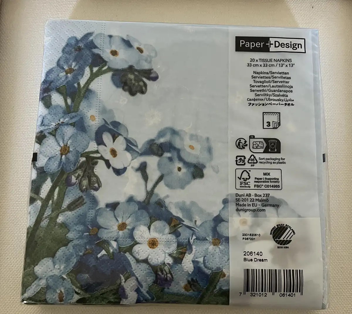 Produkt billede: Blomster serviet -S.B.273