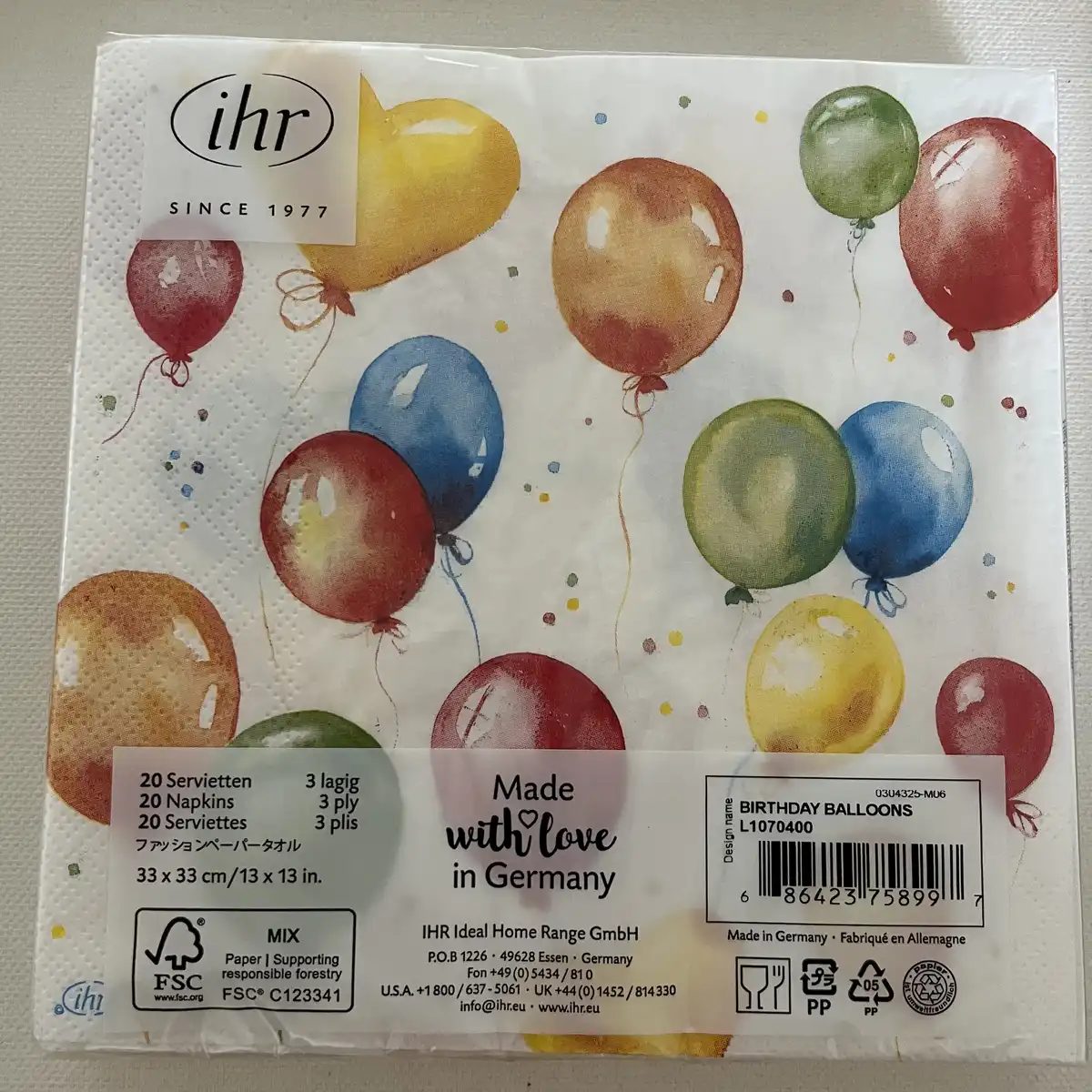 Produkt billede: Serviet med balloner-12