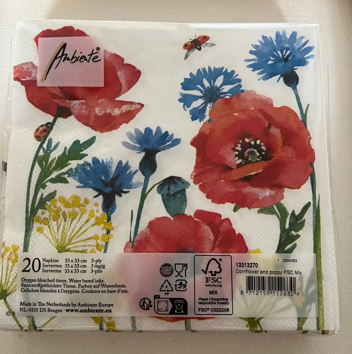 Produkt billede: Blomster serviet - S.B.289
