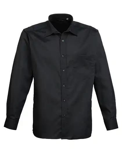 PW200 - Poplin langærmet skjorte