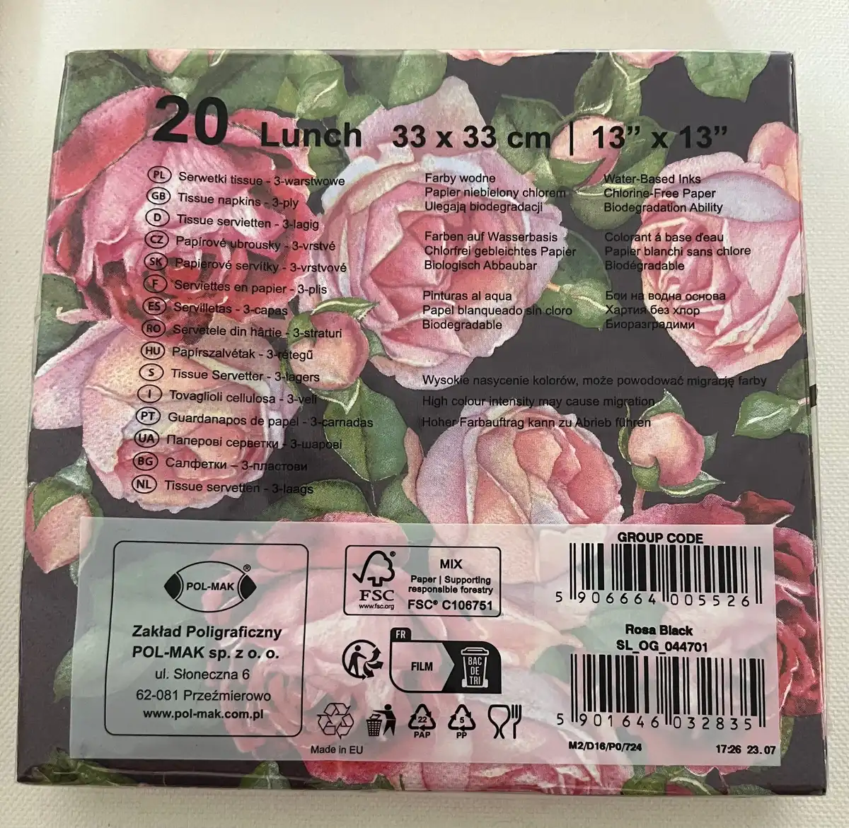 Produkt billede: Blomster serviet - S.B.284