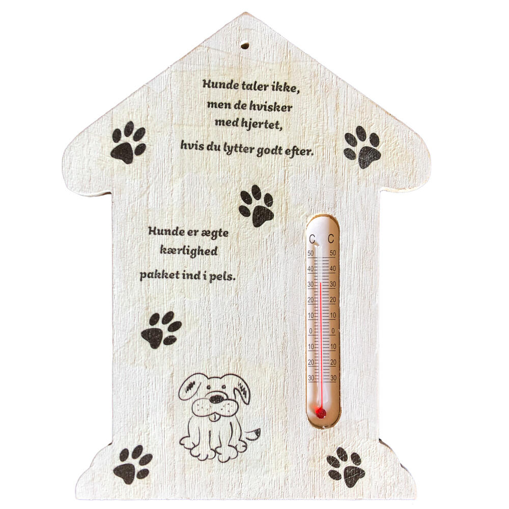 Træ termometer hus - Hund 1