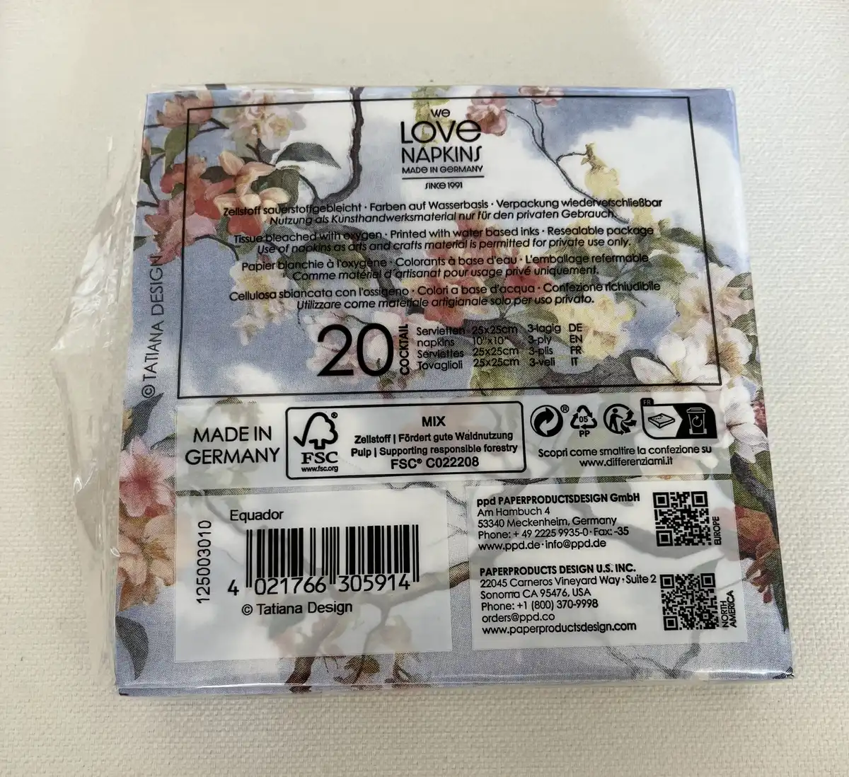 Produkt billede: Blomster serviet - S.B.278
