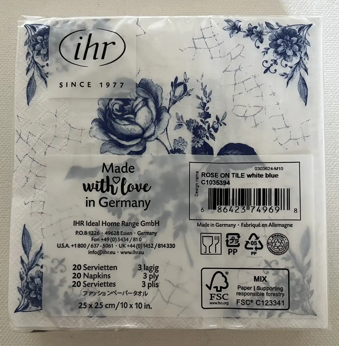 Produkt billede: Blomster serviet - 300