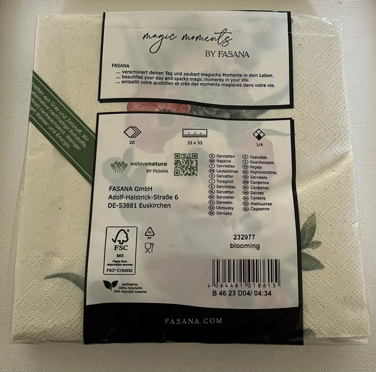 Produkt billede: Blomster serviet -S.B.280