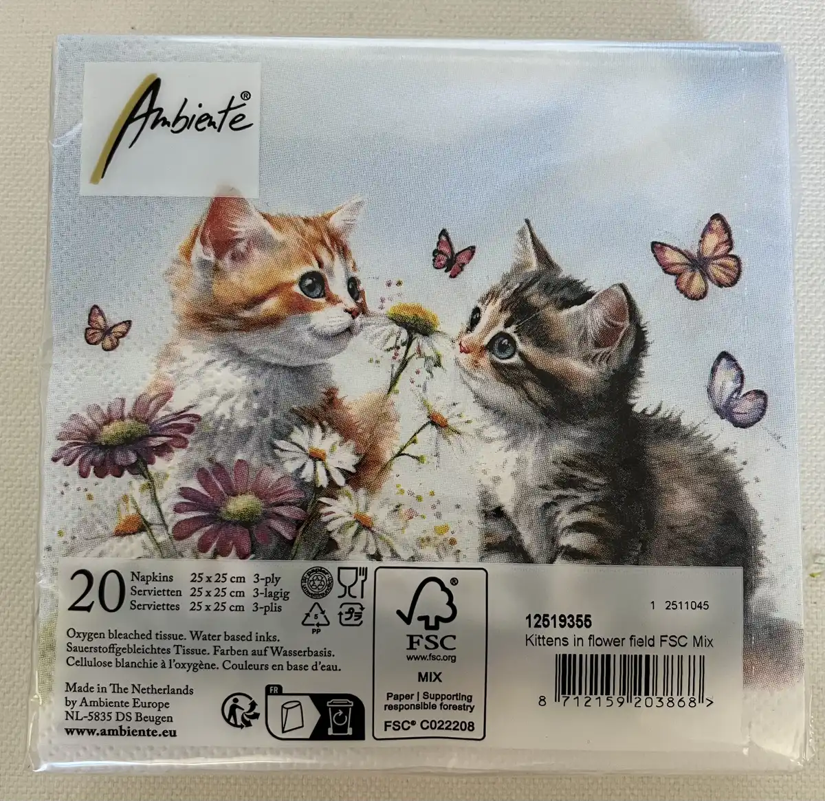 Produkt billede: Lille katte serviet - 38