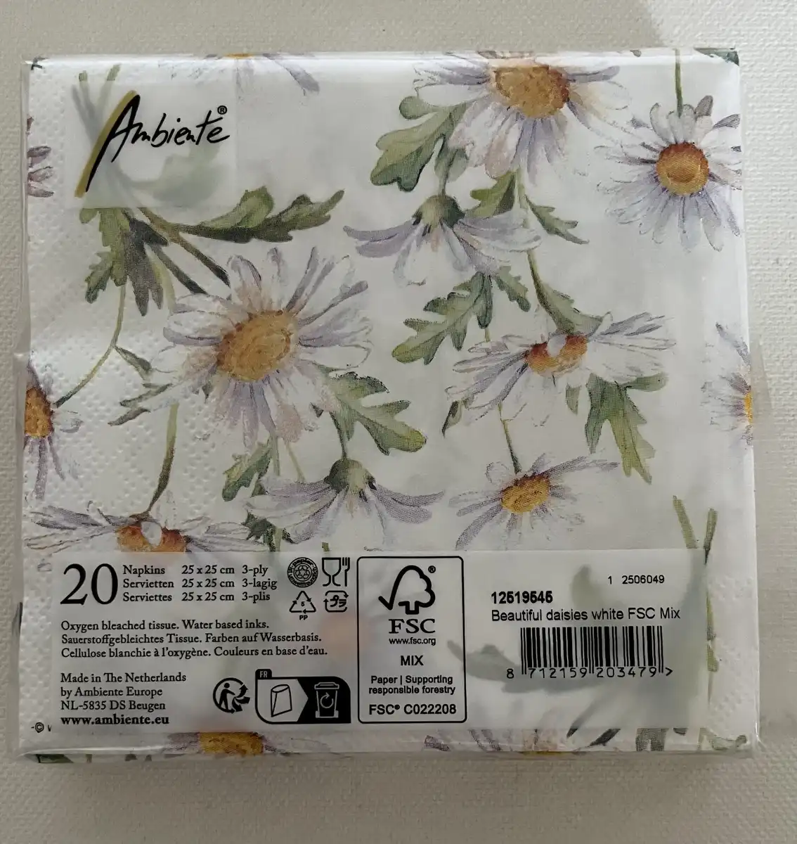 Produkt billede: Blomster serviet - 282