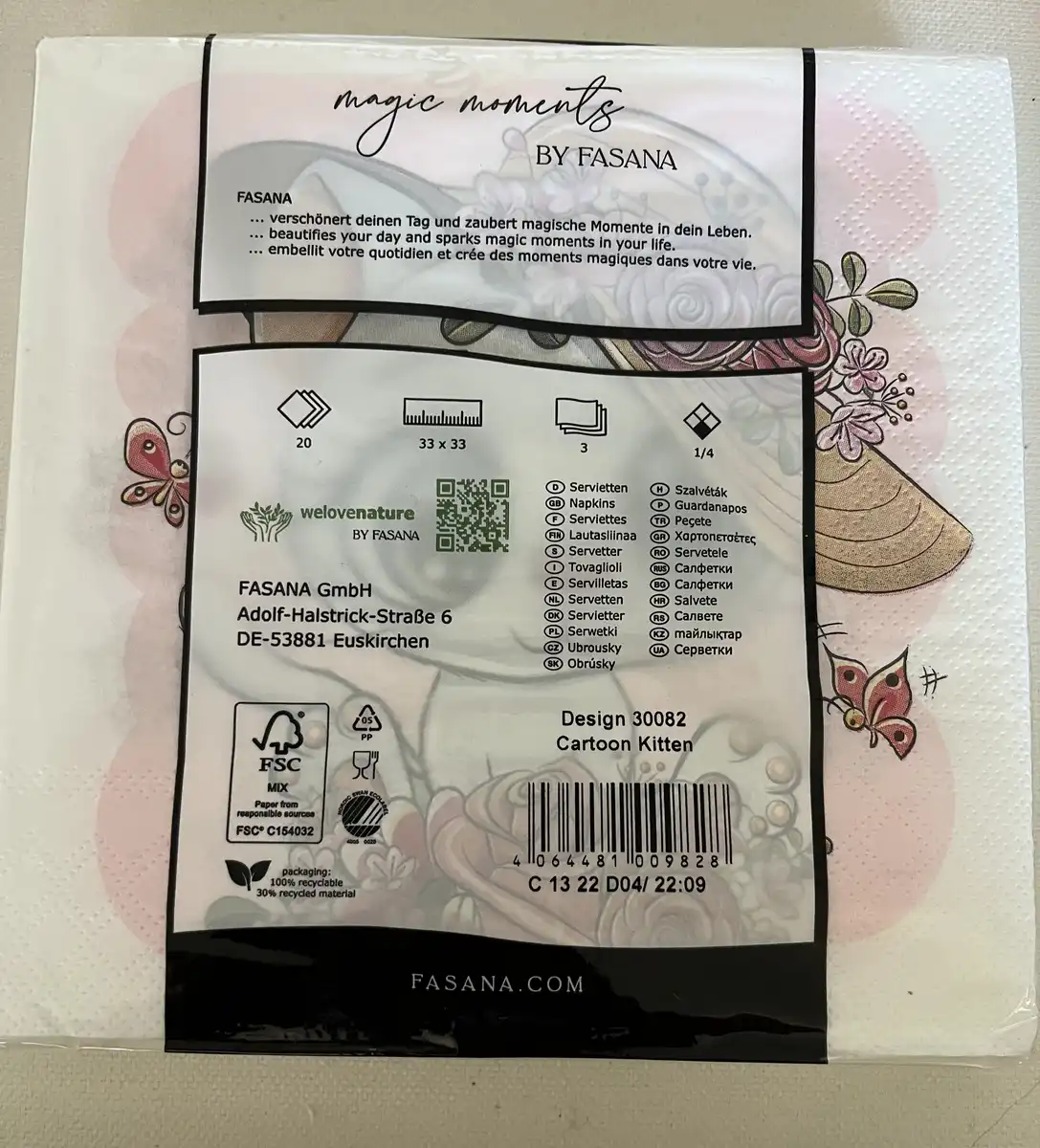 Produkt billede: Katte serviet - 40