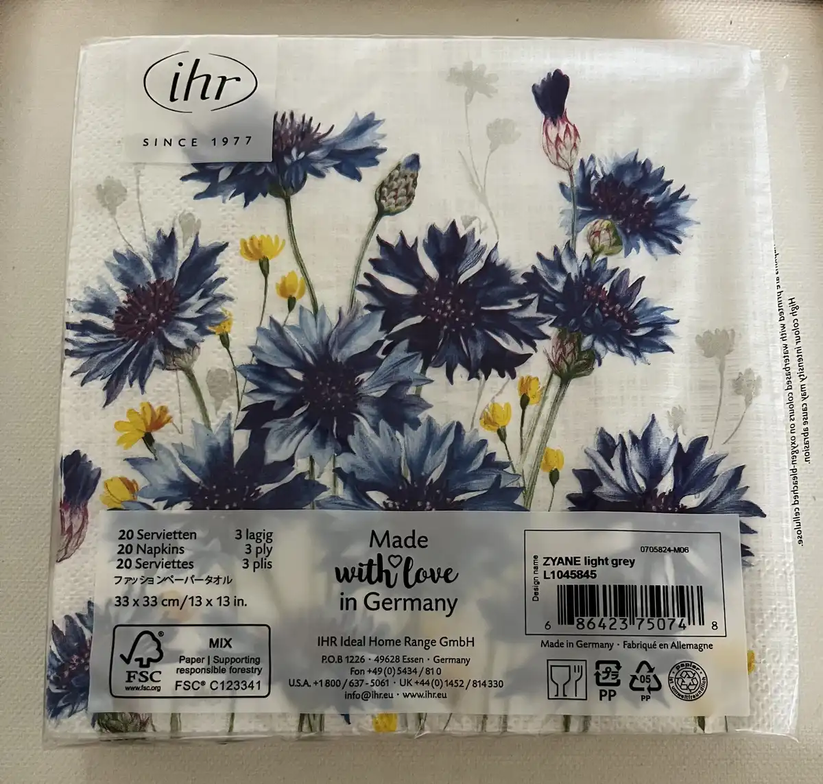 Produkt billede: Blomster serviet - S.B.283